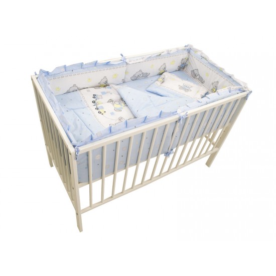 Lenjerie MyKids Teddy Toys Blue M2 4+1 Piese 120x60