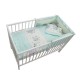Lenjerie MyKids Teddy Toys Turquoise 4 Piese M1 120x60