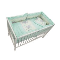 Lenjerie MyKids Teddy Toys Turquoise 4+1 Piese M2 120x60