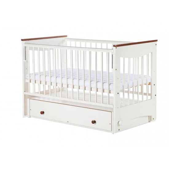 Patut copii cu sertar si laterala culisabila Klups Luna cu leganare