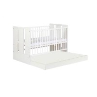 Patut copii lemn cu sertar Klups Paula Alb