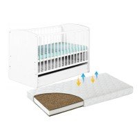 Patut cu sertar Klups Karolina II Alb + Saltea 10 MyKids MyDreams II