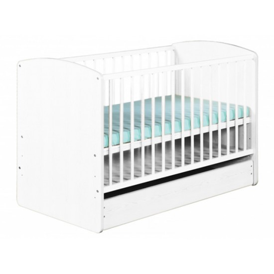 Patut cu sertar Klups Karolina II Alb + Saltea 12 MyKids MyDreams II