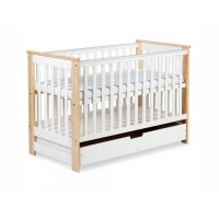 Patut lemn cu sertar Klups Iwo Alb Natur