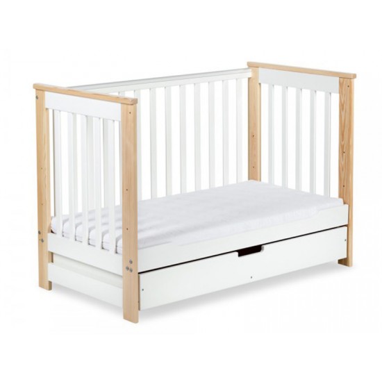 Patut lemn cu sertar Klups Iwo Alb Natur