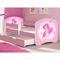 Patut tineret MyKids Fairy cu Sertar si Saltea 160x80