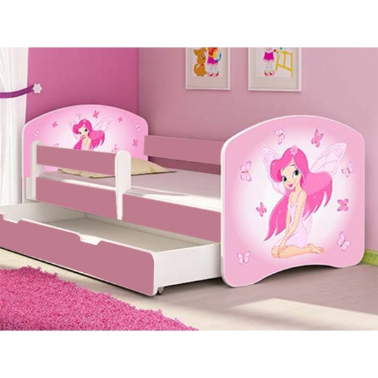 Patut tineret MyKids Fairy cu Sertar si Saltea 160x80