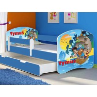 Patut tineret MyKids Pirates cu Sertar si Saltea 140x70