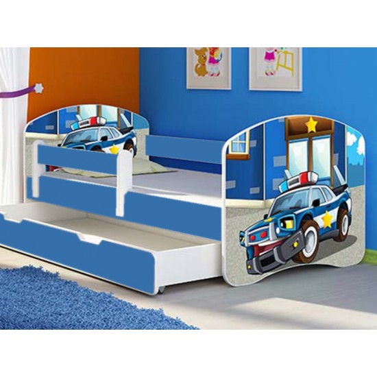 Patut tineret MyKids Police cu Sertar si Saltea 140x70