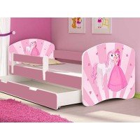 Patut tineret MyKids Poney-Princess cu Sertar si Saltea 140x70