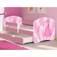 Patut tineret MyKids Poney-Princess cu Sertar si Saltea 160x80