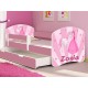 Patut tineret MyKids Poney-Princess cu Sertar si Saltea 160x80