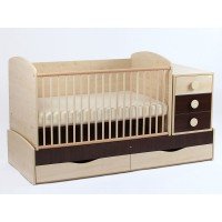 Patut Transformabil MyKids Silence cu leganare Wenge 4057