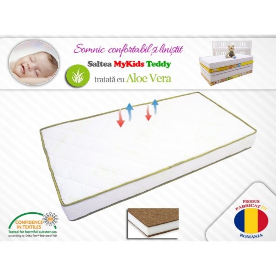Saltea MyKids Teddy cu Aloe Vera 120x60x10 (cm)