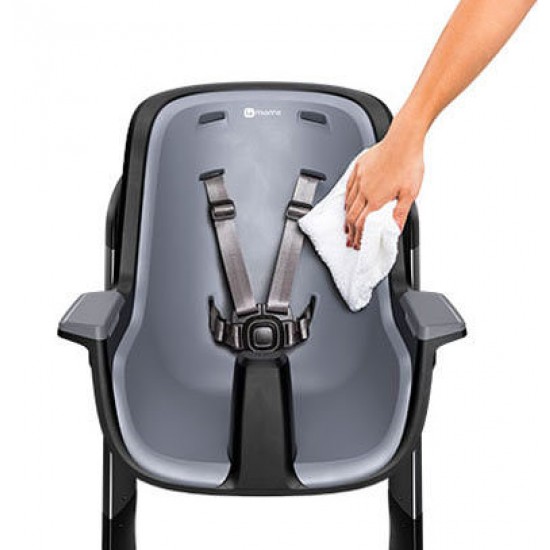 Scaun de masa 4moms White Grey + Set farfurii si tacamuri Cadou