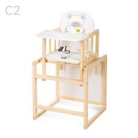 Scaun de masa multifunctional din lemn Klups Aga Natur C2