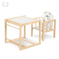 Scaun de masa multifunctional din lemn Klups Aga Natur C2