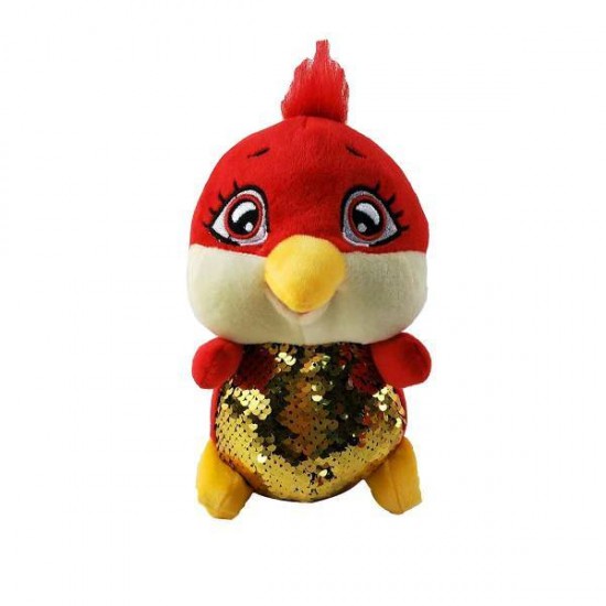 Pasare de plus cu paiete 20 cm