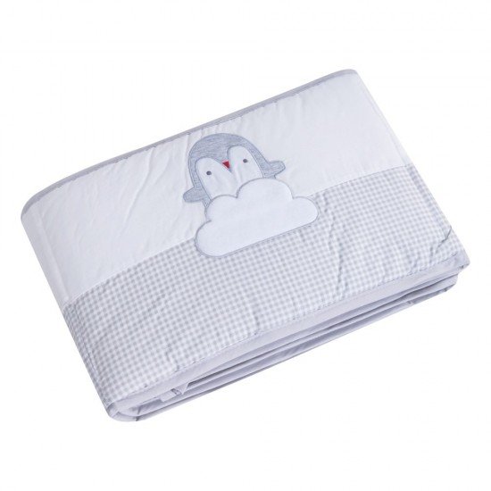 Aparatoare laterala mini-patut Pinguin, Alb - Gri 260 cm