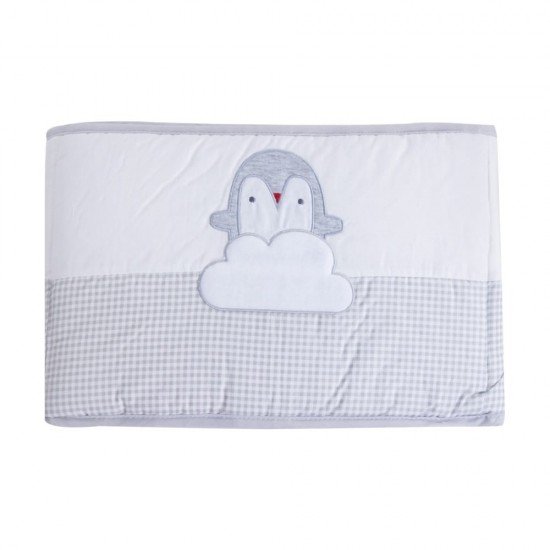 Aparatoare laterala mini-patut Pinguin, Alb - Gri 260 cm