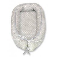 Baby Nest reversibil multifunctional pentru bebelusi Glamour Star Grey 70 x 45 cm