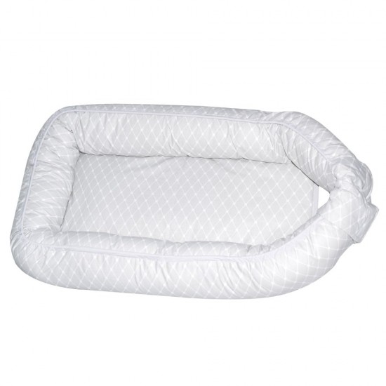 Baby Nest reversibil multifunctional pentru bebelusi Glamour Star Grey 70 x 45 cm