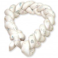 Baby Nest si Bumper impletit multifunctional pentru bebelusi Airy Twigs Beige 80 x 50 cm