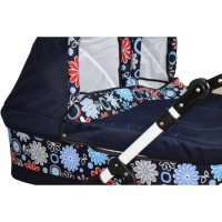Carucior gemeni PJ Stroller 3 in 1 Flowers