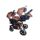 Carucior gemeni PJ Stroller Lux 3 in 1 Brown