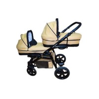 Carucior gemeni PJ Stroller Lux 3 in 1 Cafe Creme