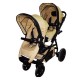 Carucior gemeni PJ Stroller Lux 3 in 1 Cafe Creme