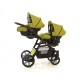 Carucior gemeni PJ Stroller Lux 3 in 1 Khaki