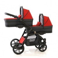 Carucior gemeni PJ Stroller Lux 3 in 1 Red
