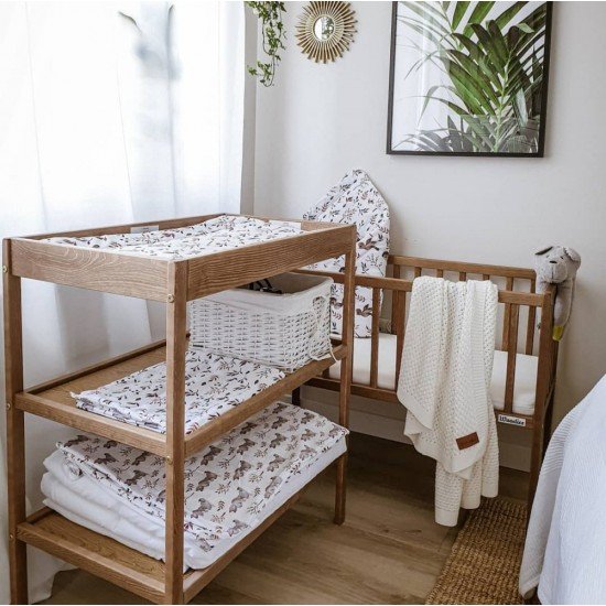 Masa infasat pentru bebelusi 76 x 44 x 86 cm lemn masiv Vintage