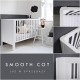 Patut din lemn masiv pentru bebe Smooth Alb cu Saltea cocos spuma cocos 120 x 60 cm