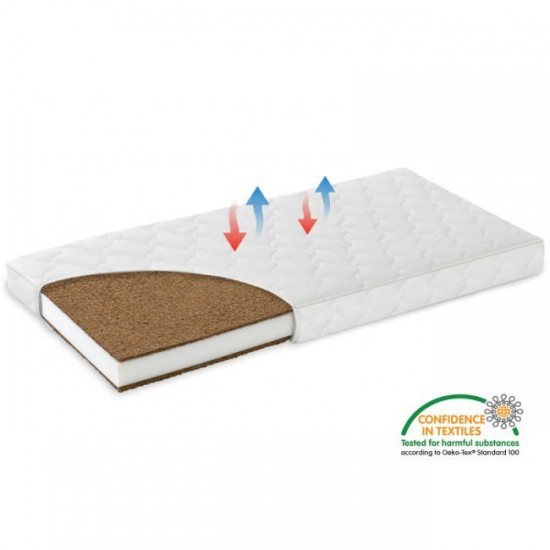 Patut din lemn masiv si laterala culisabila Hippo + Saltea Cocos Comfort