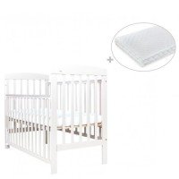 Patut din lemn masiv si laterala culisabila Olek + Saltea Cocos Comfort