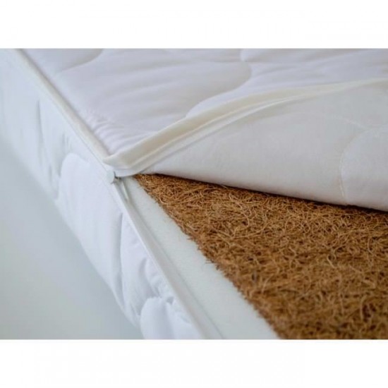 Patut din lemn masiv si laterala culisabila Olek + Saltea Cocos Comfort