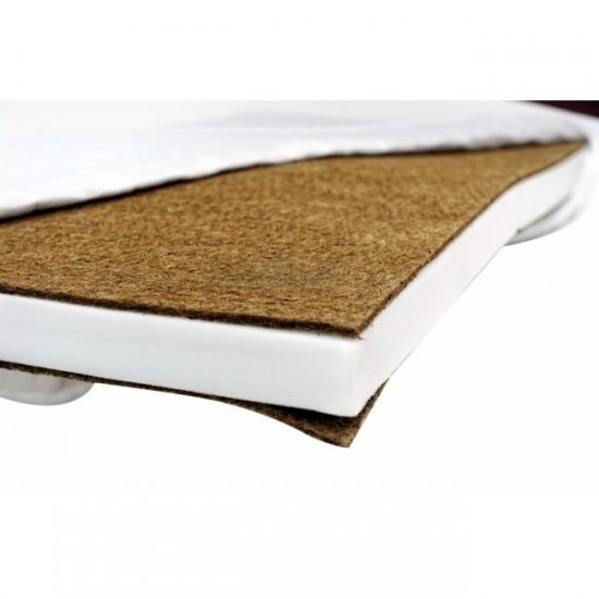 Patut din lemn masiv si laterala culisabila Olek + Saltea Cocos Comfort