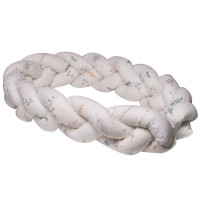 Protectie laterala patut bebe bumper impletit inchidere velcro bumbac Airy Beige 340 cm