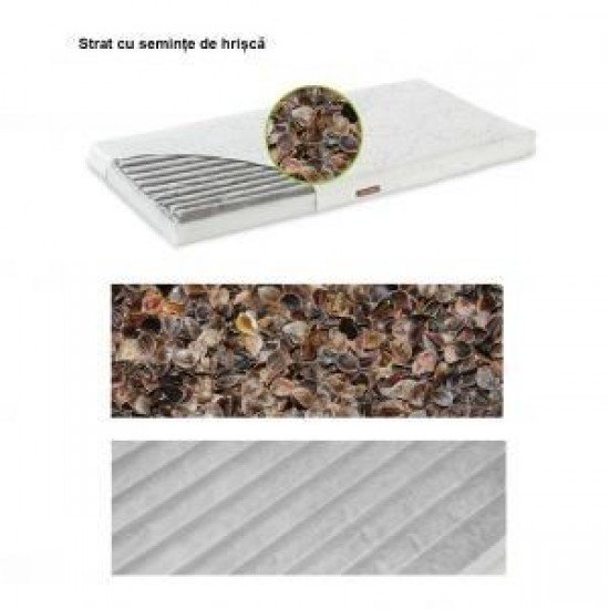 Saltea antialergenica pentru copii cocos, spuma si hrisca 120x60x9 cm