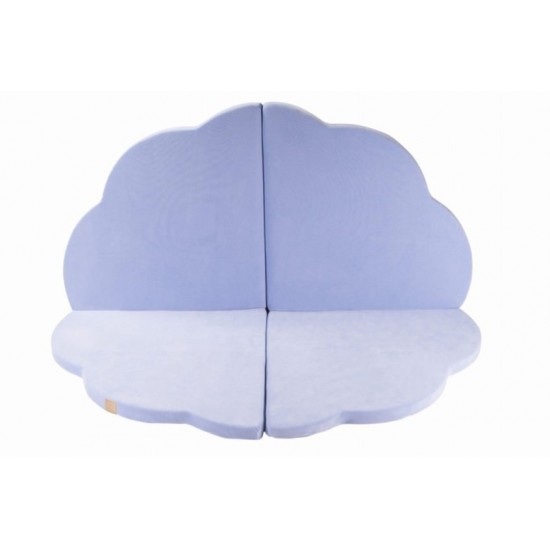 Saltea de joaca din spuma MeowBab floare catifea albastru deschis