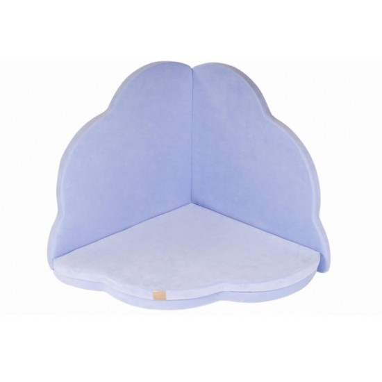 Saltea de joaca din spuma MeowBab floare catifea albastru deschis