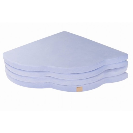 Saltea de joaca din spuma MeowBab floare catifea albastru deschis