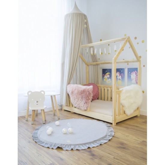 Saltea de joaca din spuma MeowBaby pentru copii catifea gri deschis