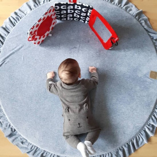 Saltea de joaca din spuma MeowBaby pentru copii catifea gri deschis