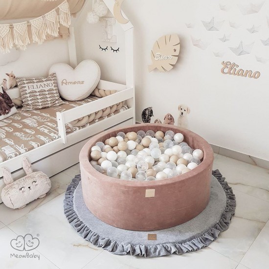 Saltea de joaca din spuma MeowBaby pentru copii catifea gri deschis
