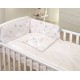 Set lenjerie din bumbac cu protectie laterala pentru pat bebelusi 120 x 60 cm Airy Beige