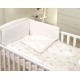 Set lenjerie din bumbac cu protectie laterala pentru pat bebelusi 120 x 60 cm Airy Beige