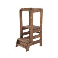 Inaltator ajustabil ajutor de bucatarie Learning Tower lemn maro inchis